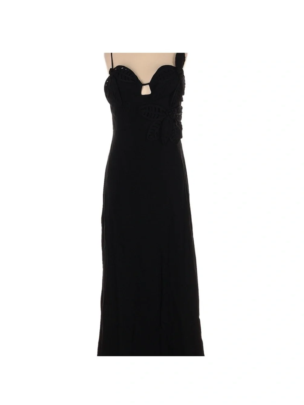 FARM Rio Black Maxi Dress with Crochet Appliqué - Picture 5 of 6